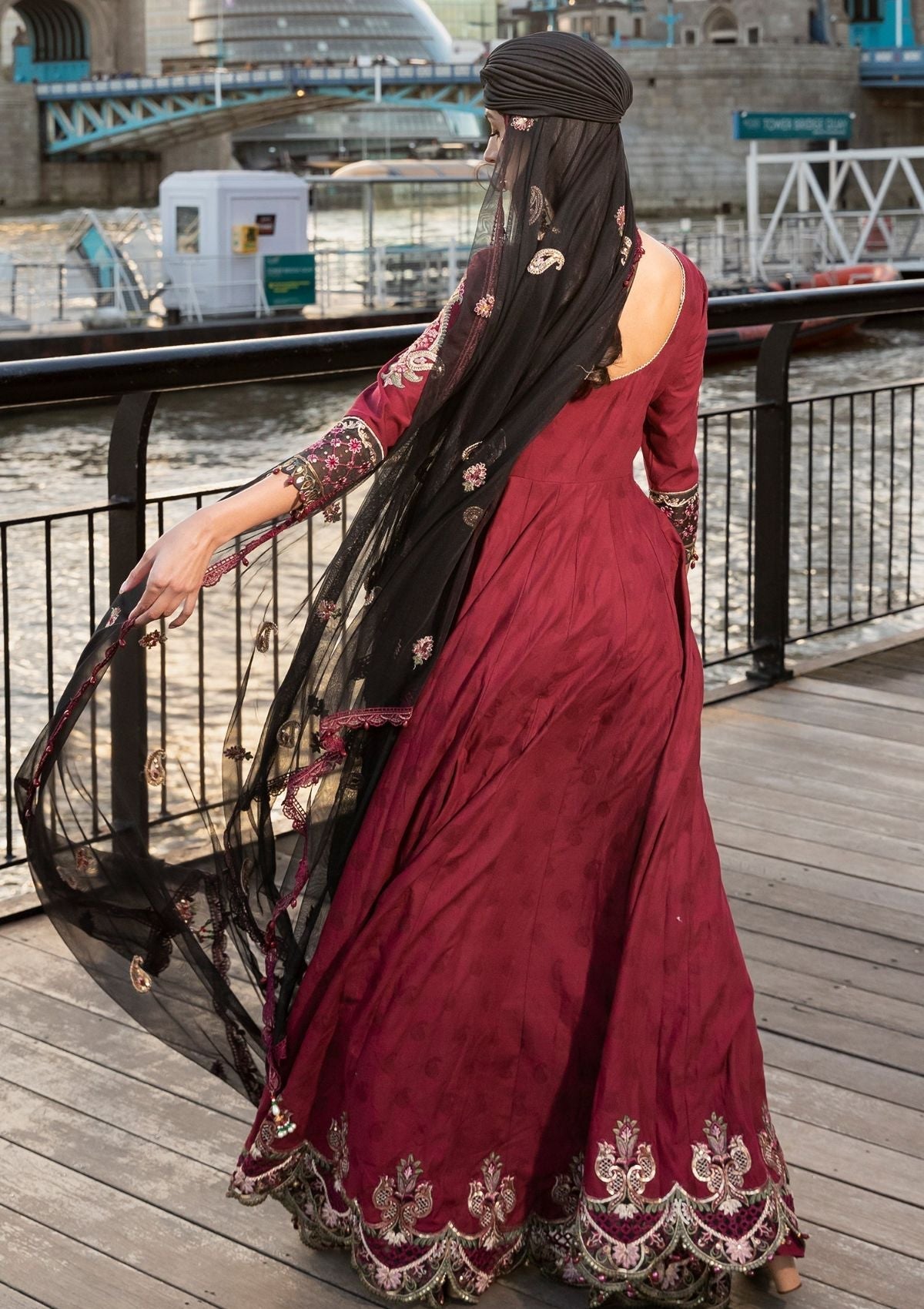 Meem | Luxury Eid Lawn 24 | MD-11 MAROON - Ladies Clothes 