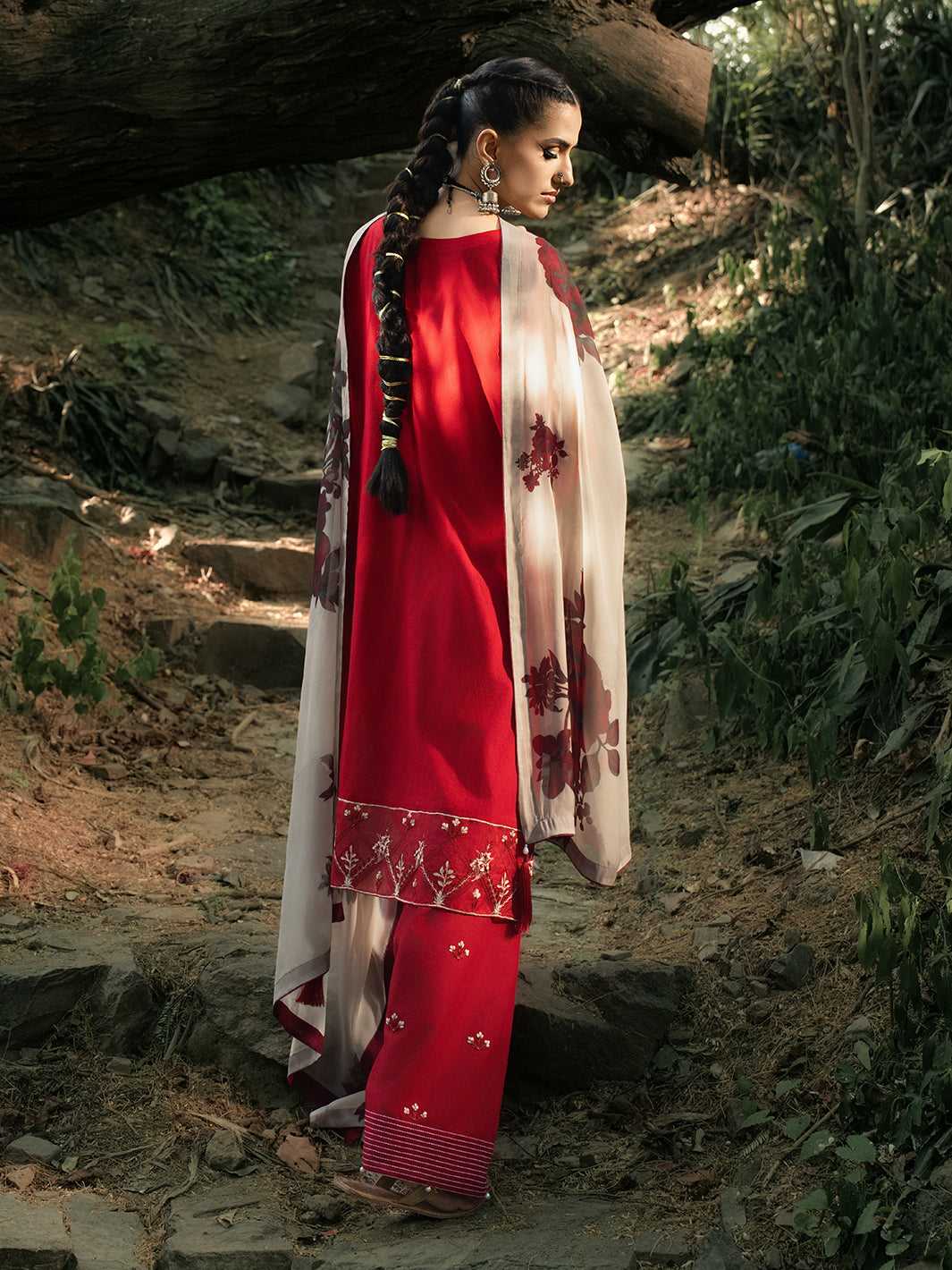 Hemstitch | The Garden Lawn | Midnight Rose - Ladies Clothes - Maria Faisal