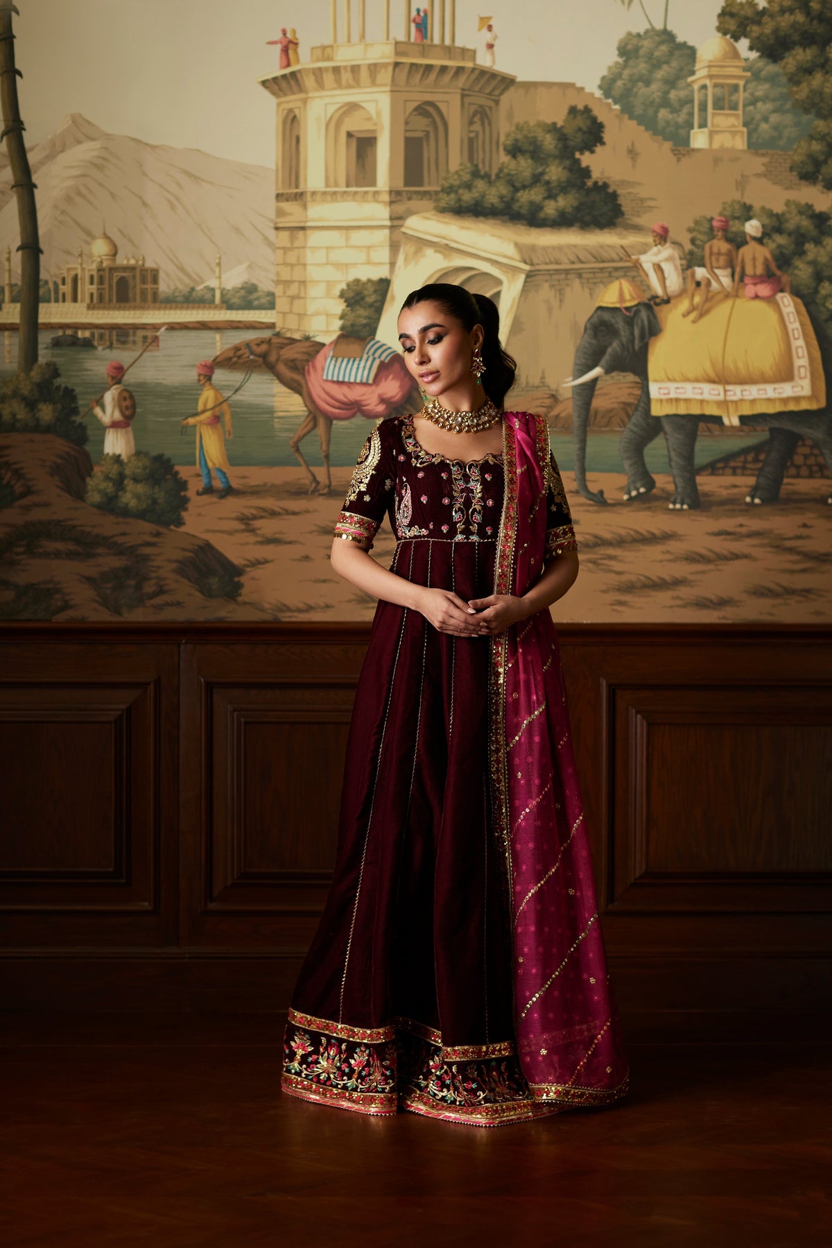 Mina Hassan | Velvet Luxe |  Daaniya - Ladies Clothes - Maria Faisal
