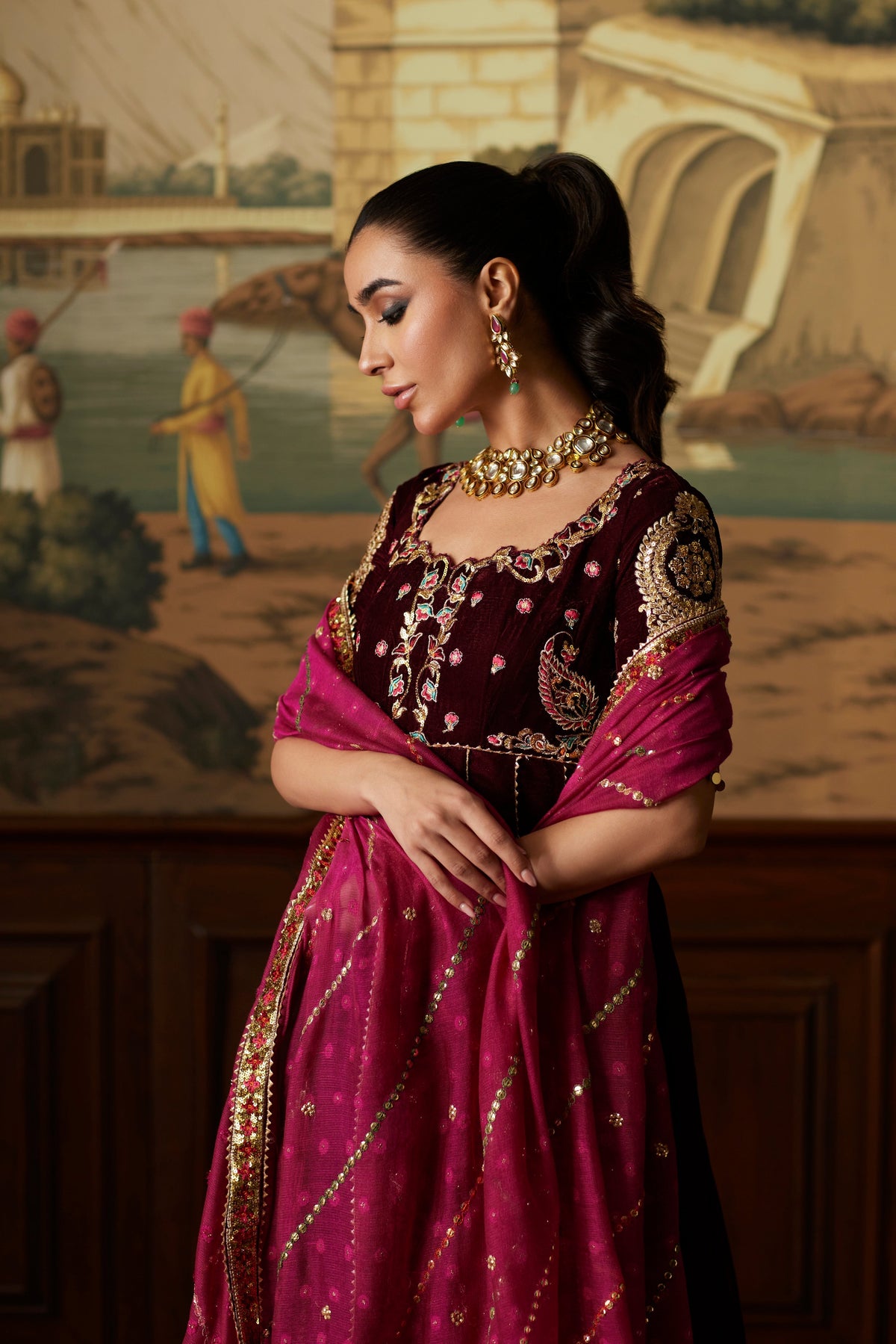 Mina Hassan | Velvet Luxe |  Daaniya - Ladies Clothes - Maria Faisal