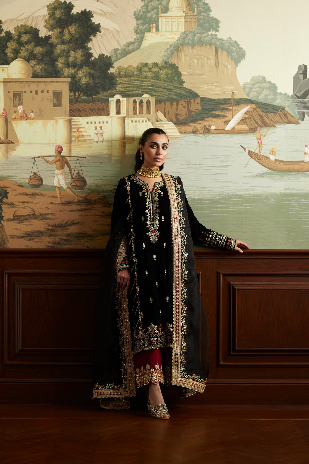 Mina Hassan | Velvet Luxe |  Jahan - Ladies Clothes - Maria Faisal