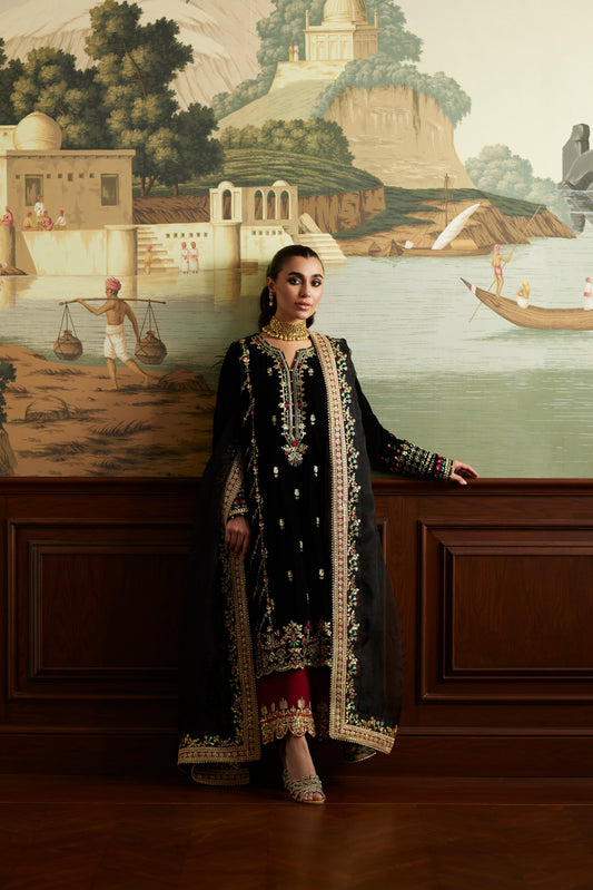 Mina Hassan | Velvet Luxe |  Jahan - Ladies Clothes - Maria Faisal