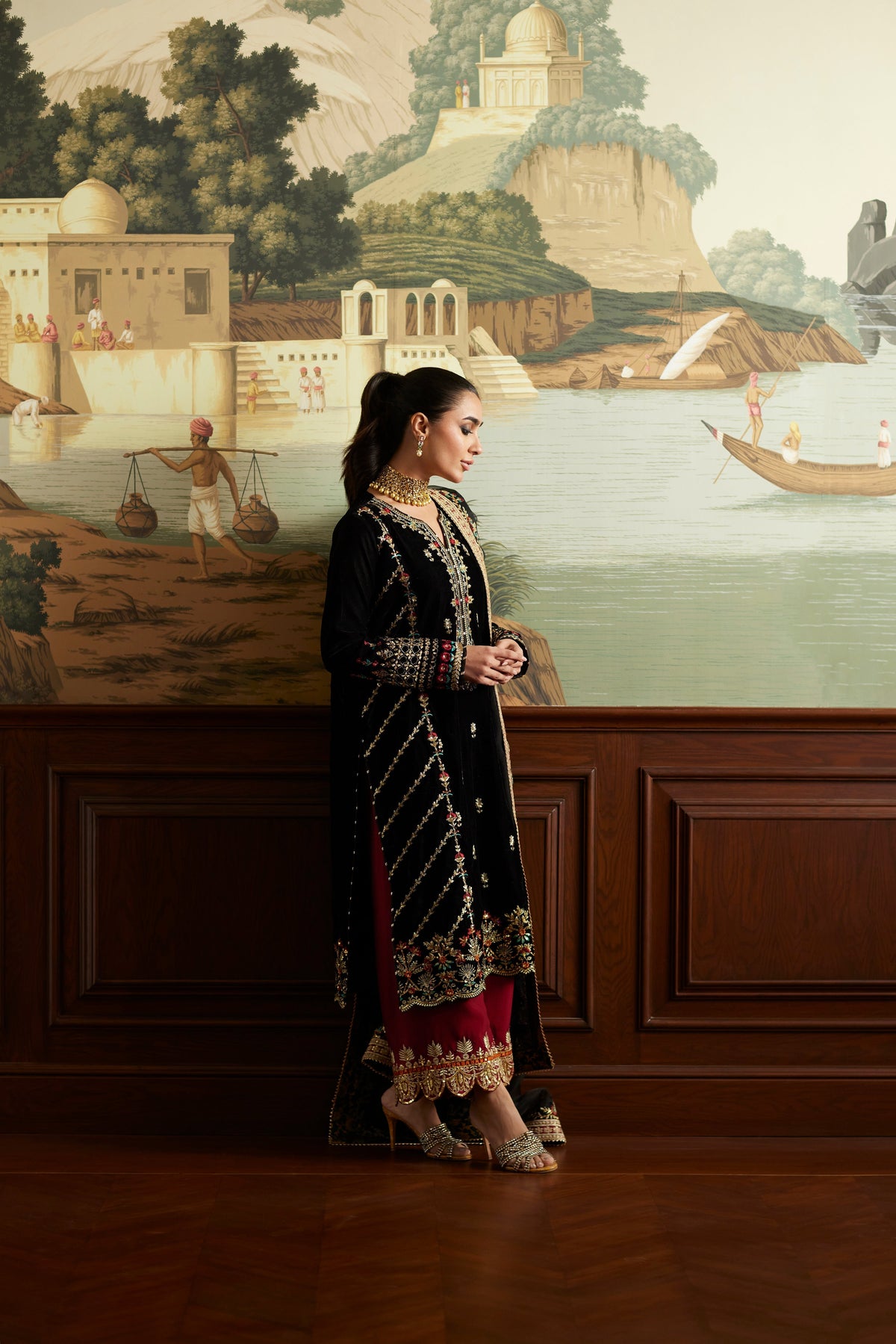 Mina Hassan | Velvet Luxe |  Jahan - Ladies Clothes - Maria Faisal