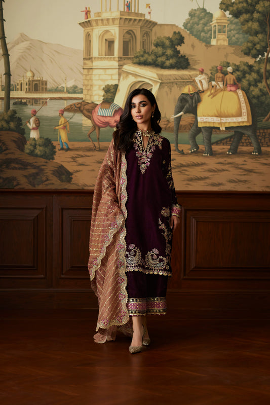 Mina Hassan | Velvet Luxe |  Ayesha - Ladies Clothes - Maria Faisal