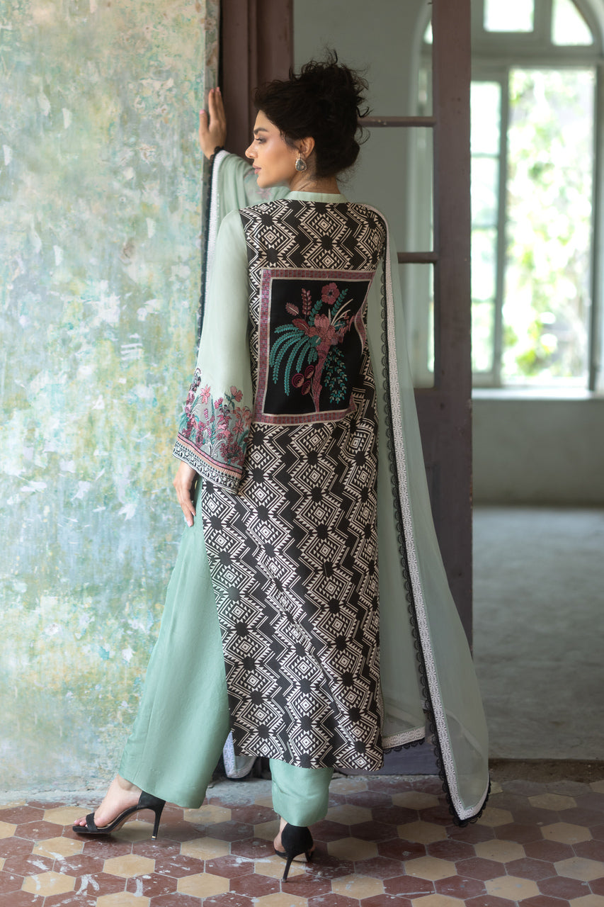 Zainab Chottani | Summer Edition 26 | Mint Serenade - Formal Dress - available at Maria Faisal in UK and USA.