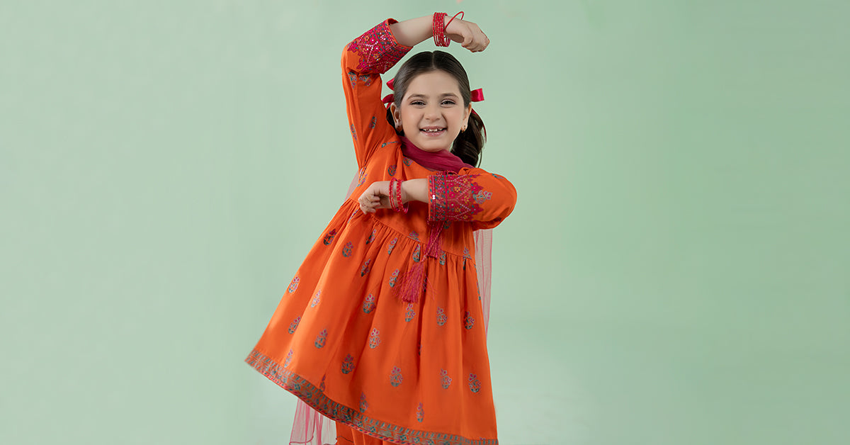 3 Piece Printed Lawn Suit - Kids Clothes - available at Maria Faisal in UK and USA