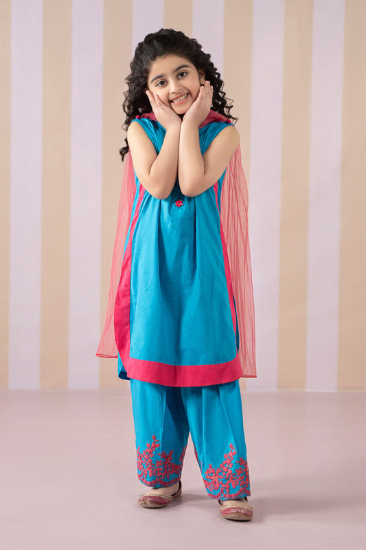 3 Piece Dyed Dobby Jacquard Suit - Kids Clothes - available at Maria Faisal in UK and USA