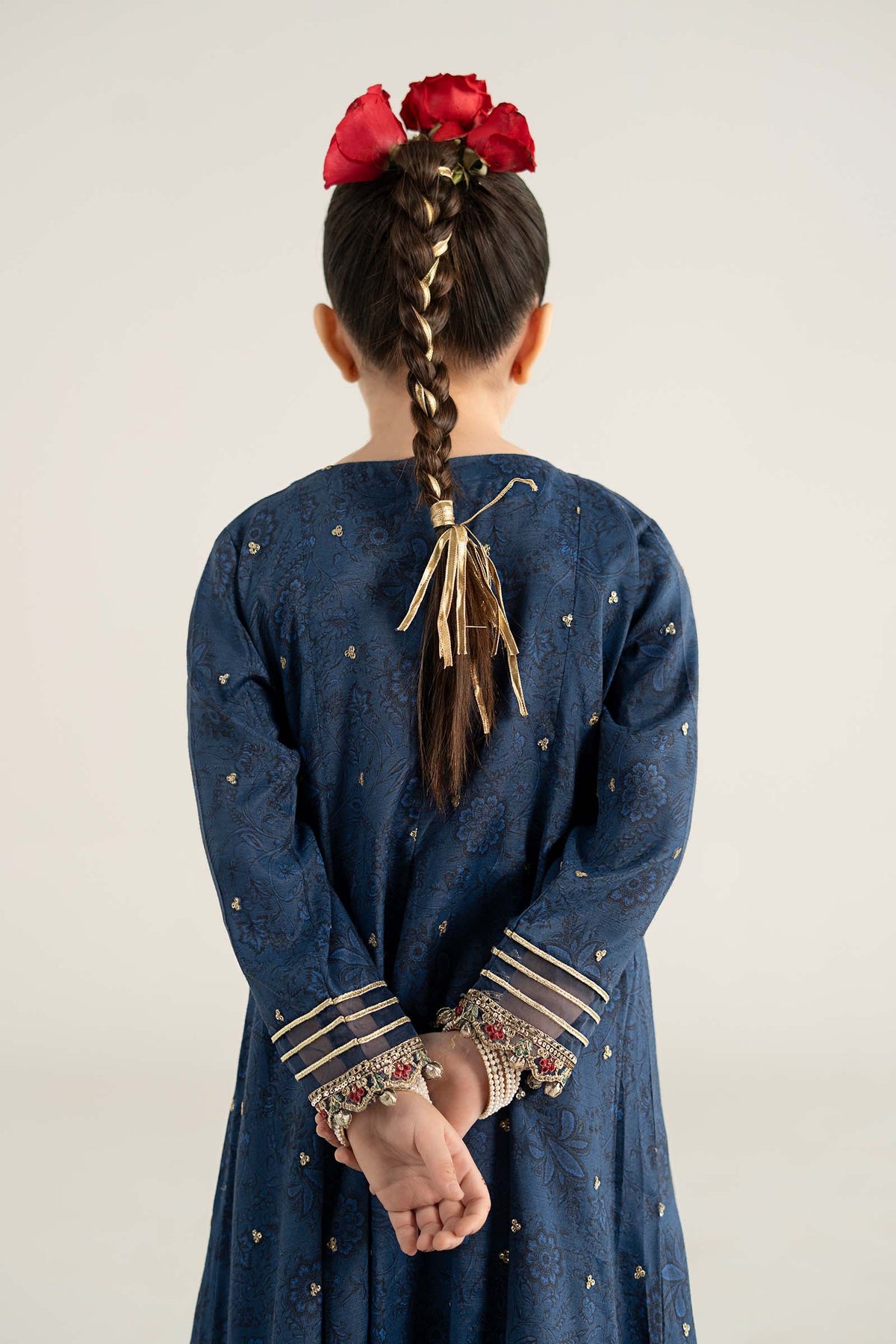 3 Piece Embroidered Raw Silk Suit - Kids Clothes - available at Maria Faisal in UK and USA