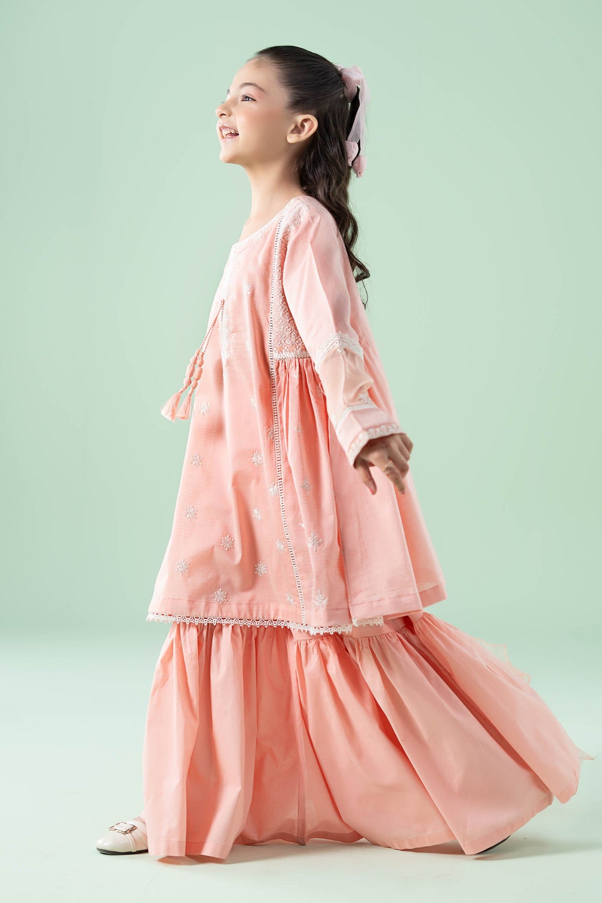 3 Piece Embroidered Dobby Suit - Kids Clothes - available at Maria Faisal in UK and USA