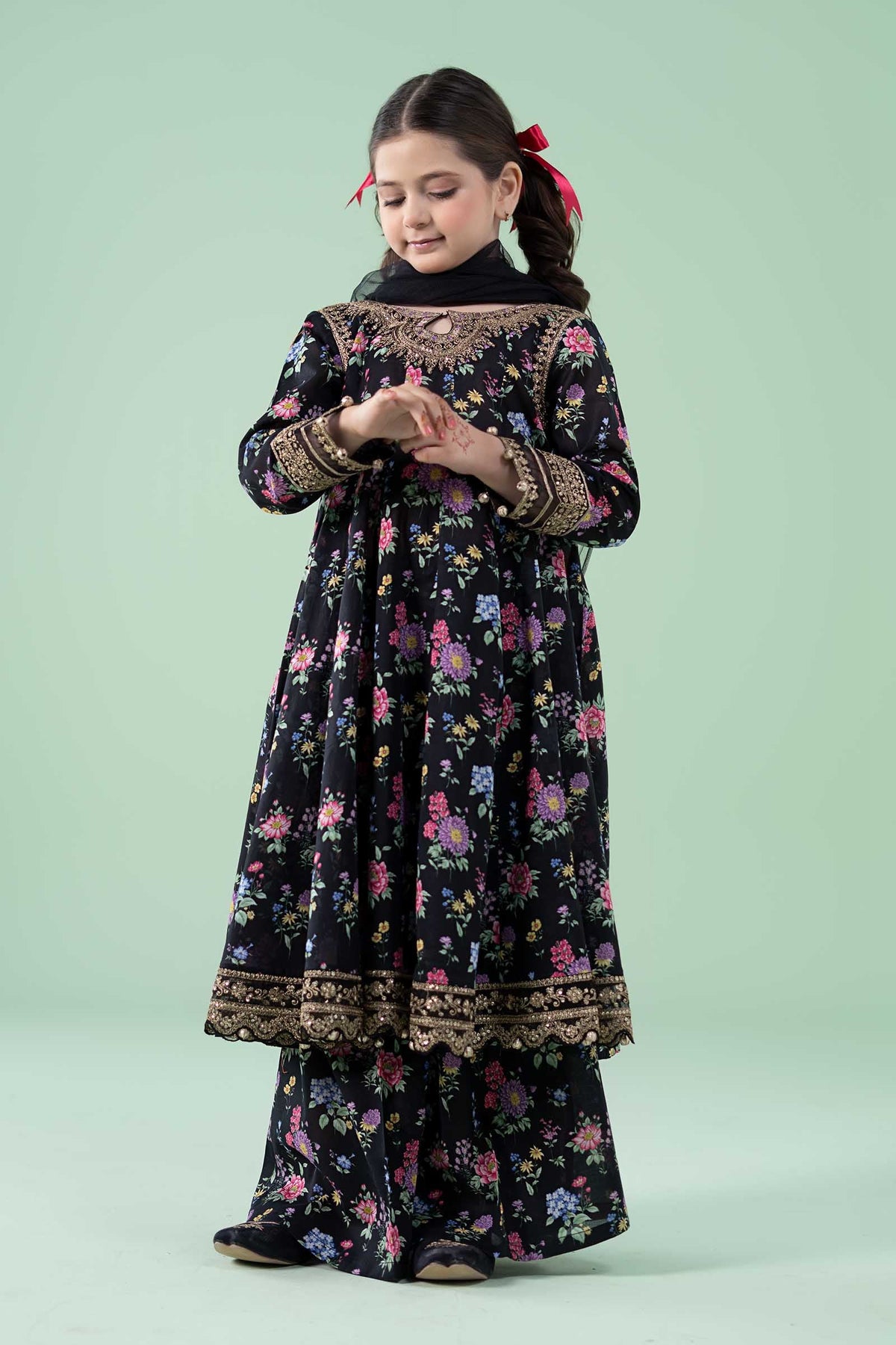 3 Piece Embroidered Lawn Suit - Kids Clothes - available at Maria Faisal in UK and USA