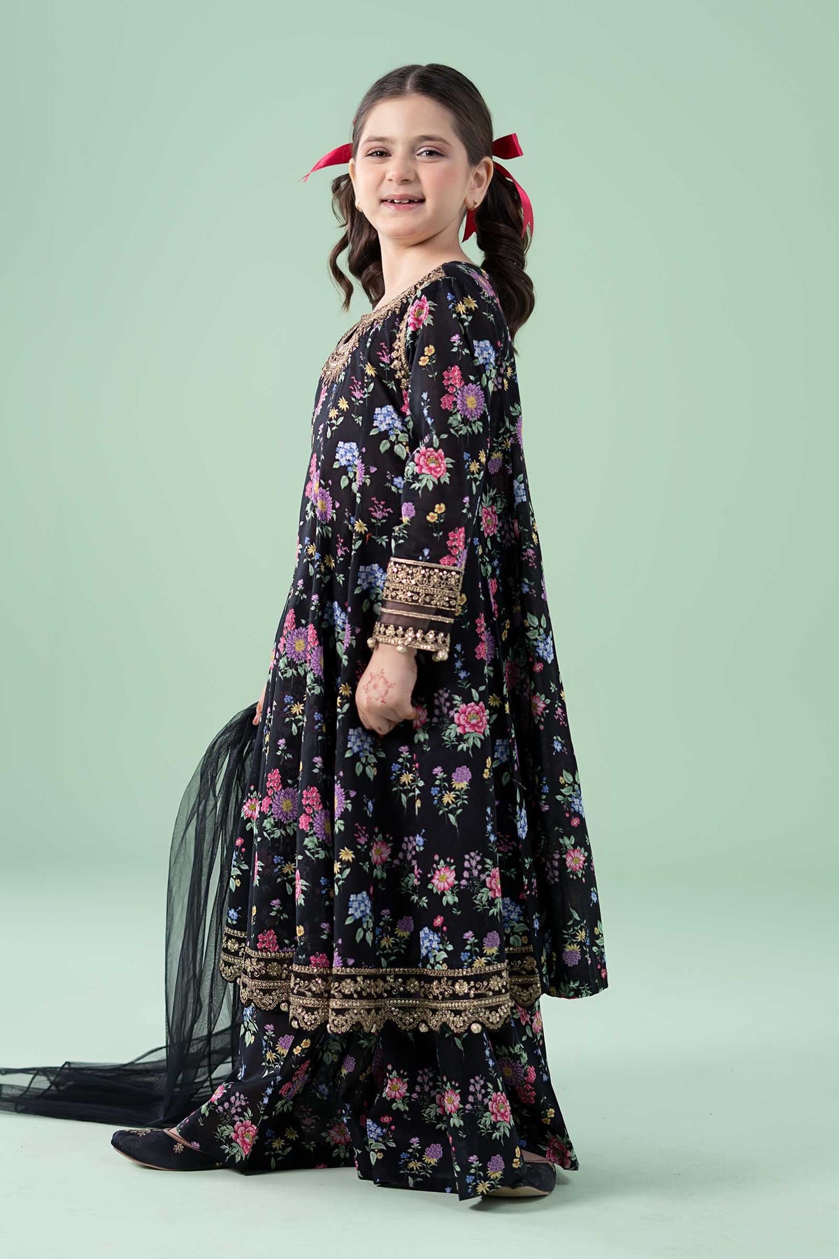 3 Piece Embroidered Lawn Suit - Kids Clothes - available at Maria Faisal in UK and USA