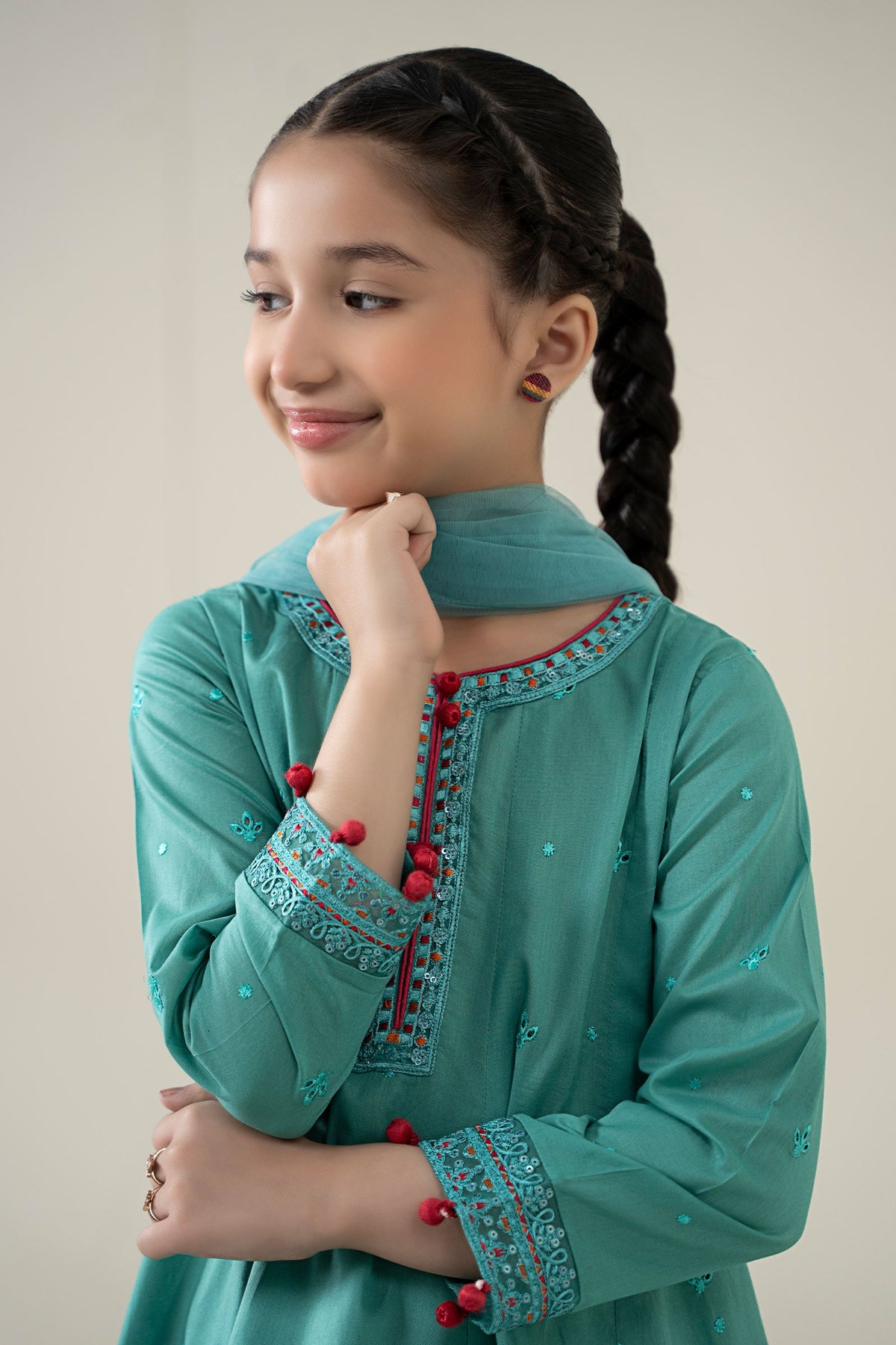 3 Piece Embroidered Lawn Suit - Kids Clothing - available at Maria Faisal in UK and USA.