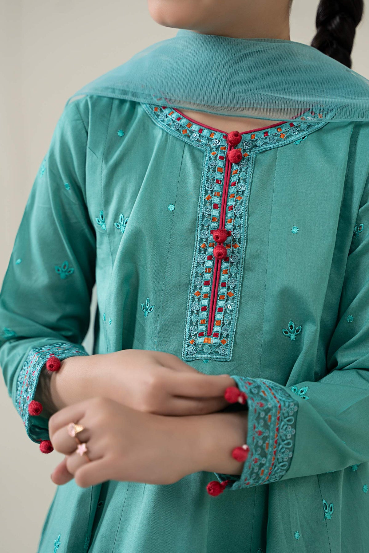 3 Piece Embroidered Lawn Suit - Kids Clothing - available at Maria Faisal in UK and USA.