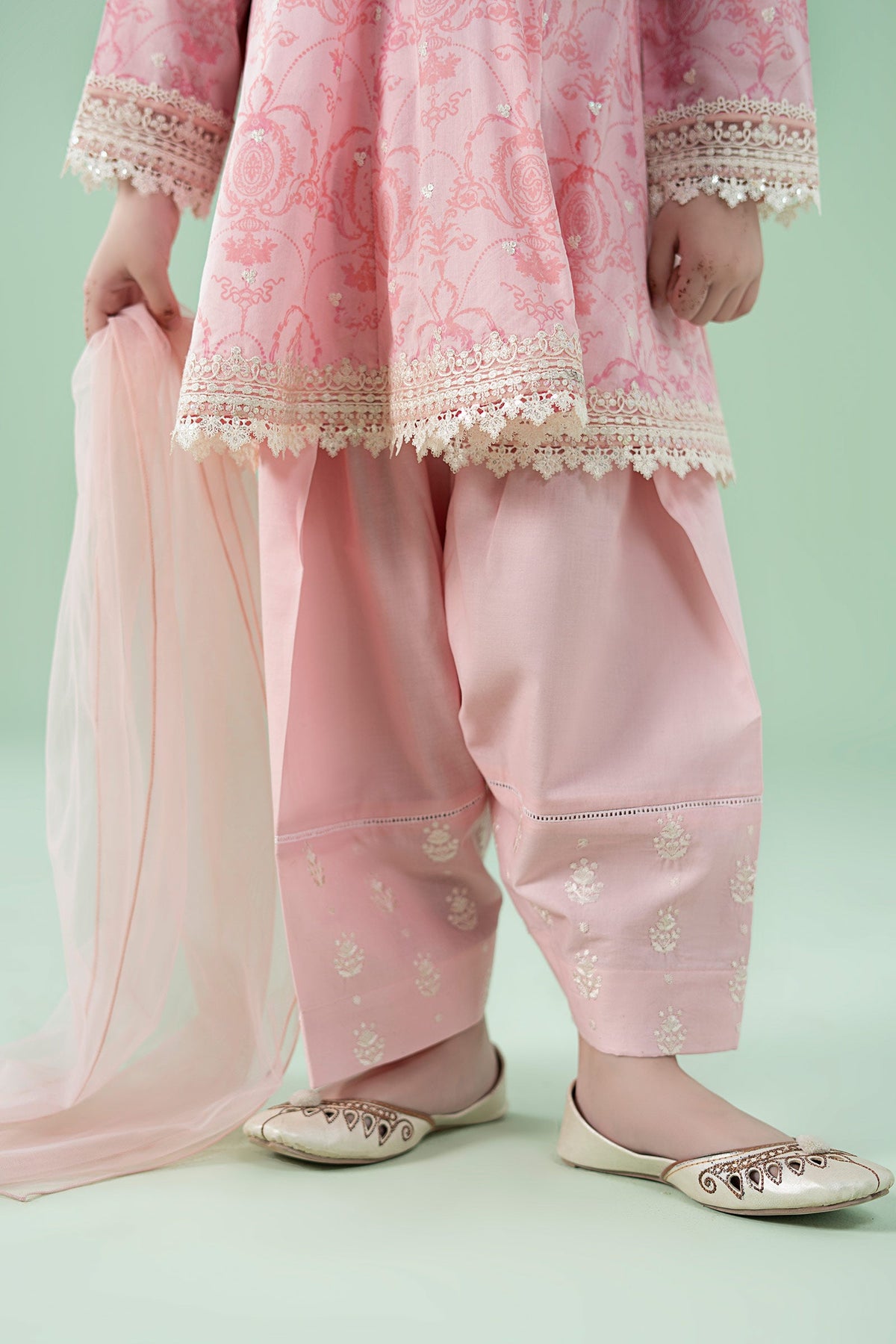 3 Piece Embroidered Lawn Suit - Kids Clothes - available at Maria Faisal in UK and USA