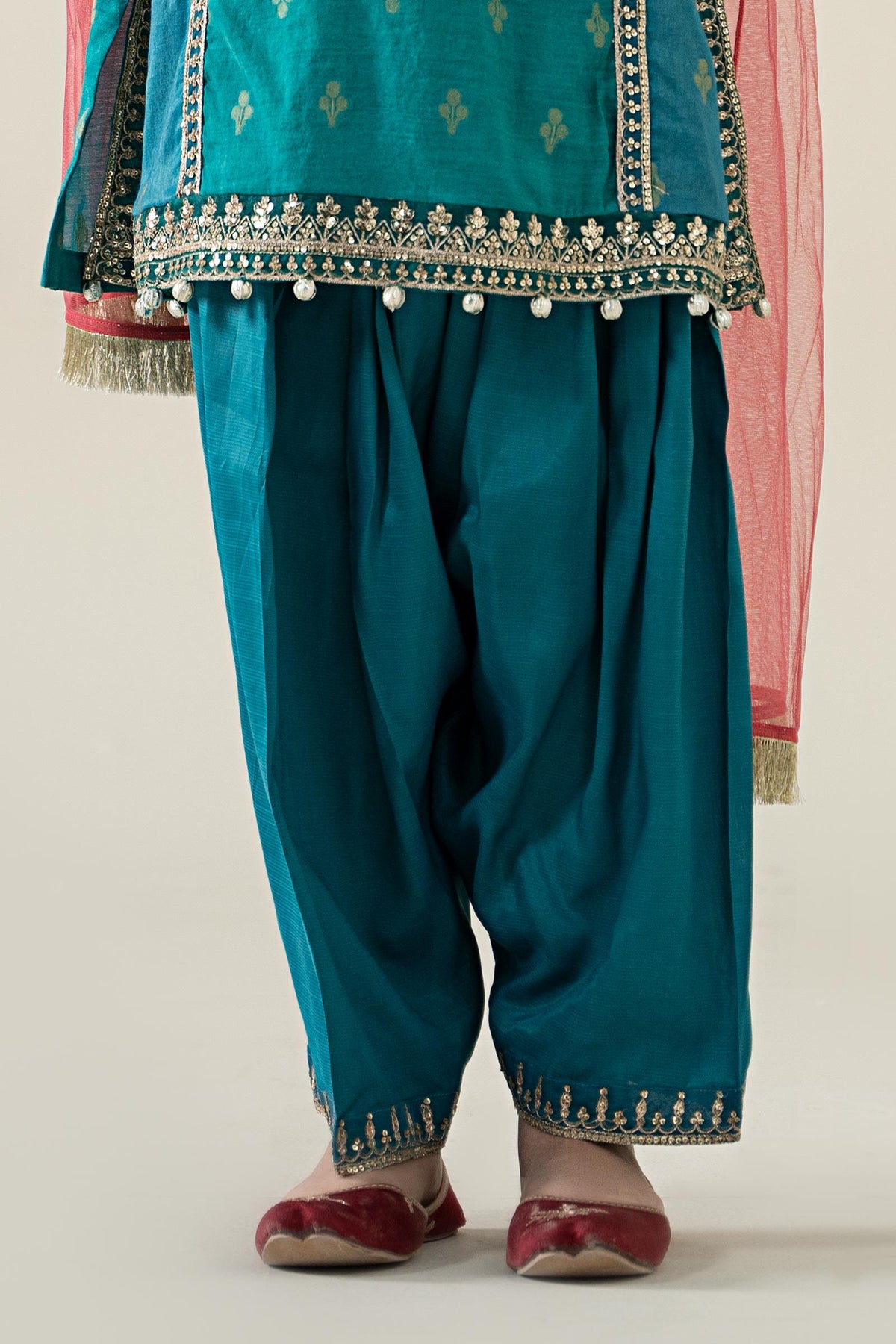 3 Piece Embroidered Paper Cotton Jacquard Suit - Kids Clothes - available at Maria Faisal in UK and USA
