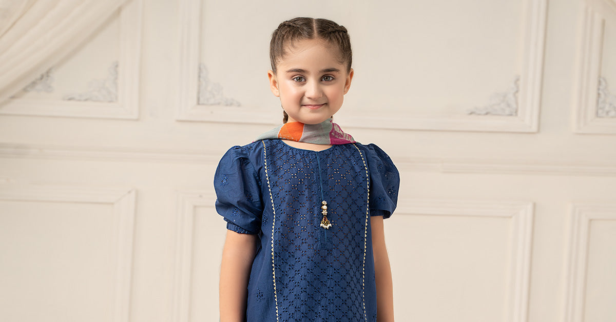 3 Piece Dyed Cambric Suit - Kids Clothes - available at Maria Faisal in UK and USA
