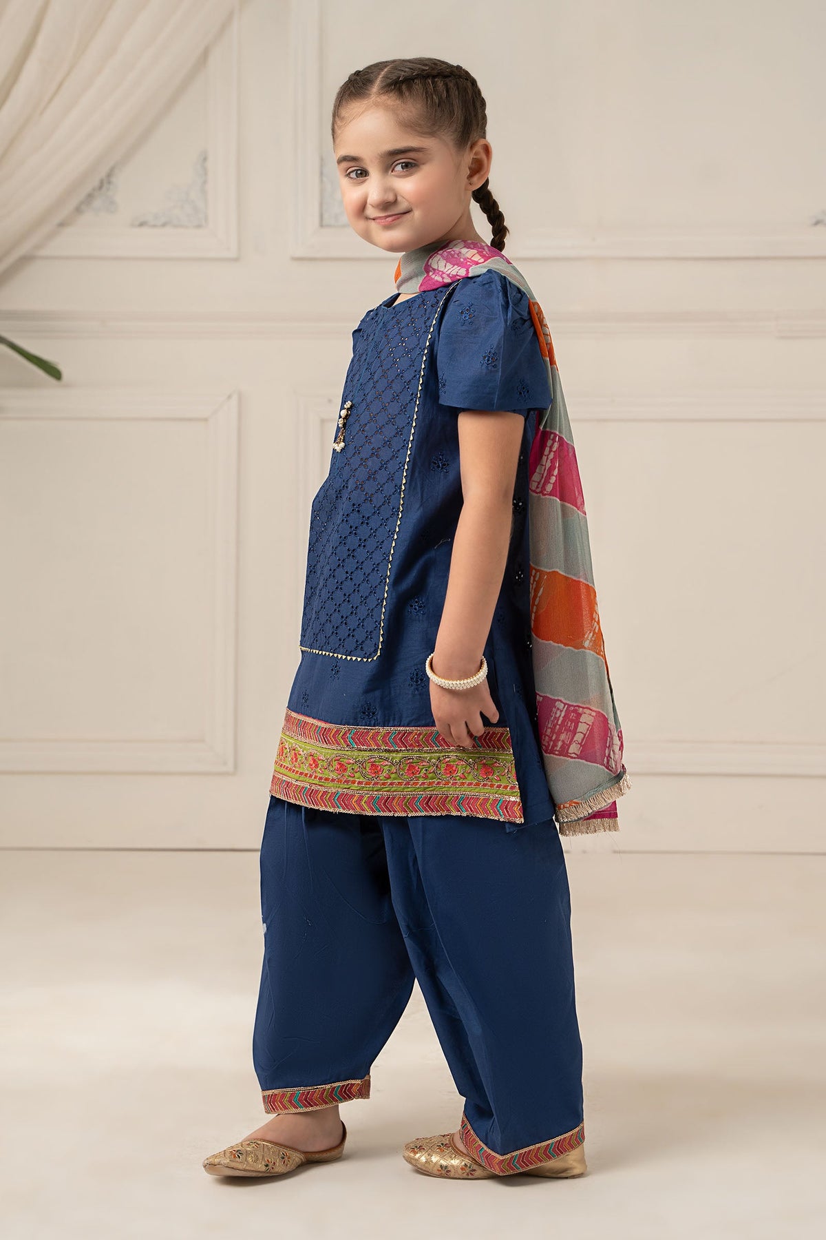 3 Piece Dyed Cambric Suit - Kids Clothes - available at Maria Faisal in UK and USA