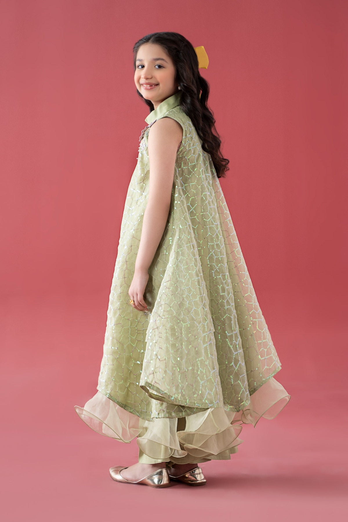 3 Piece Embroidered Poly Organza Suit - Kids Clothes - available at Maria Faisal in UK and USA
