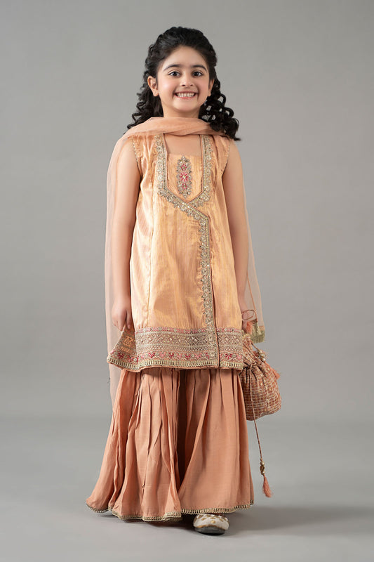 3 Piece Embroidered Cotton Staple Zari Suit - Kids Clothes - available at Maria Faisal in UK and USA