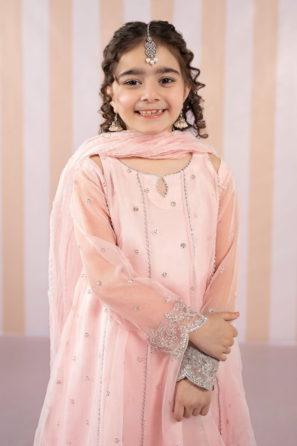 3 Piece Embroidered Organza Suit - Kids Clothes - available at Maria Faisal in UK and USA