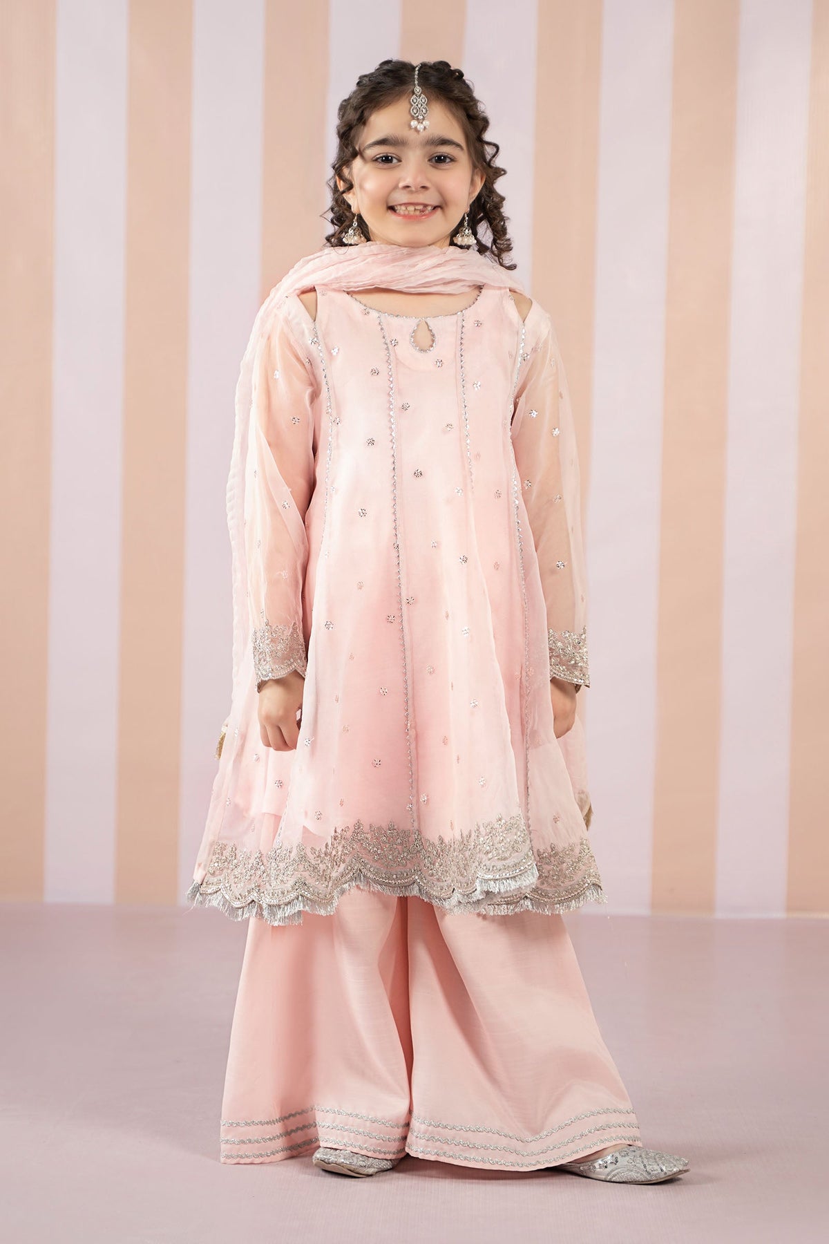 3 Piece Embroidered Organza Suit - Kids Clothes - available at Maria Faisal in UK and USA