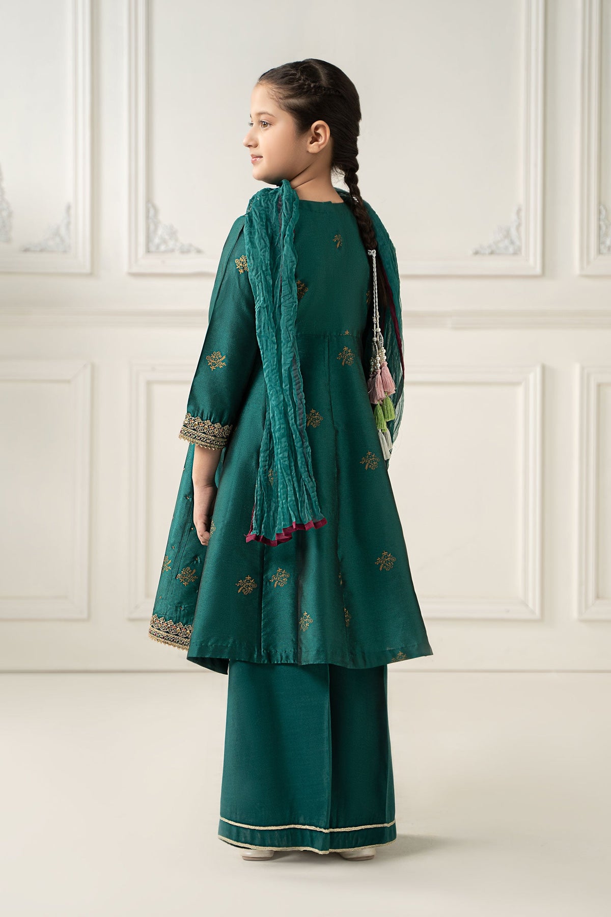 3 Piece Embroidered Polyester Net Suit - Kids Clothes - available at Maria Faisal in UK and USA