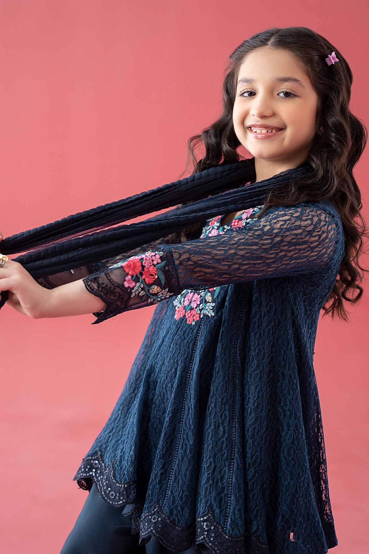 3 Piece Embroidered Chantelle Suit - Kids Clothes - available at Maria Faisal in UK and USA