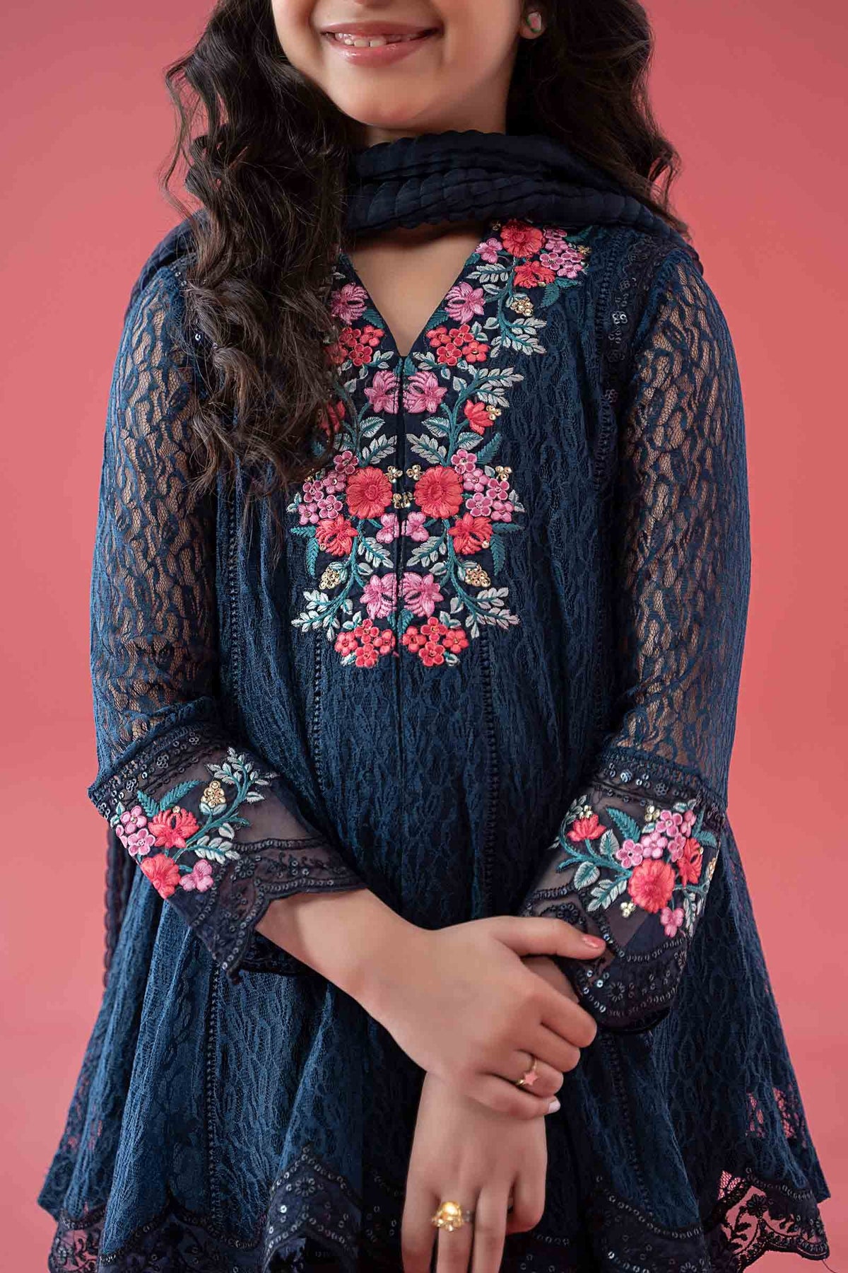 3 Piece Embroidered Chantelle Suit - Kids Clothes - available at Maria Faisal in UK and USA