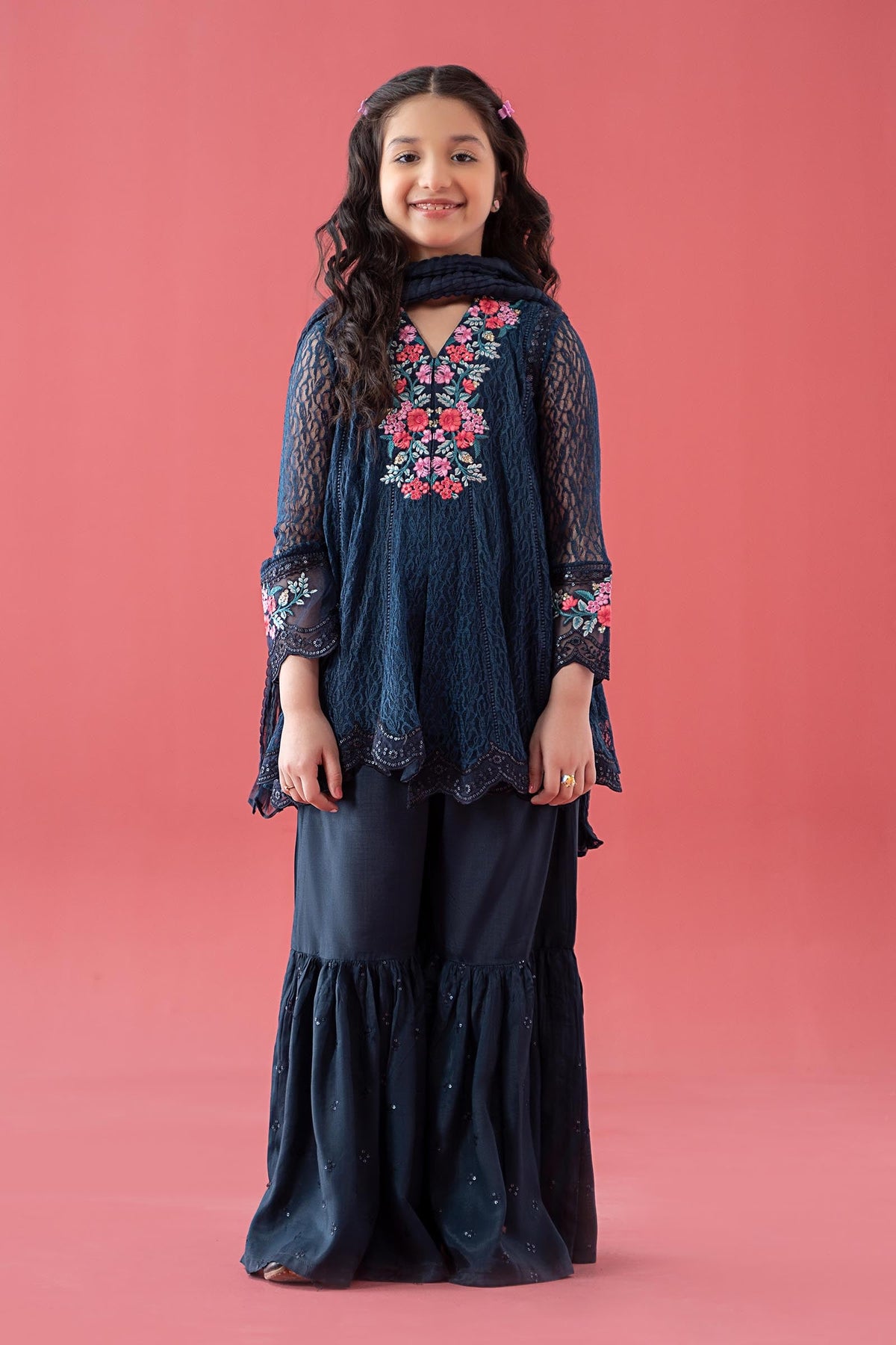 3 Piece Embroidered Chantelle Suit - Kids Clothes - available at Maria Faisal in UK and USA