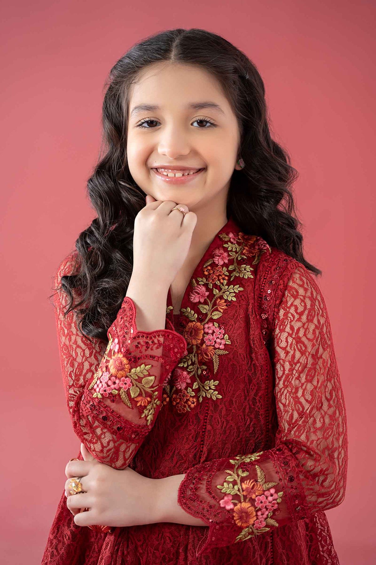 3 Piece Embroidered Chantelle Suit - Kids Clothes - available at Maria Faisal in UK and USA