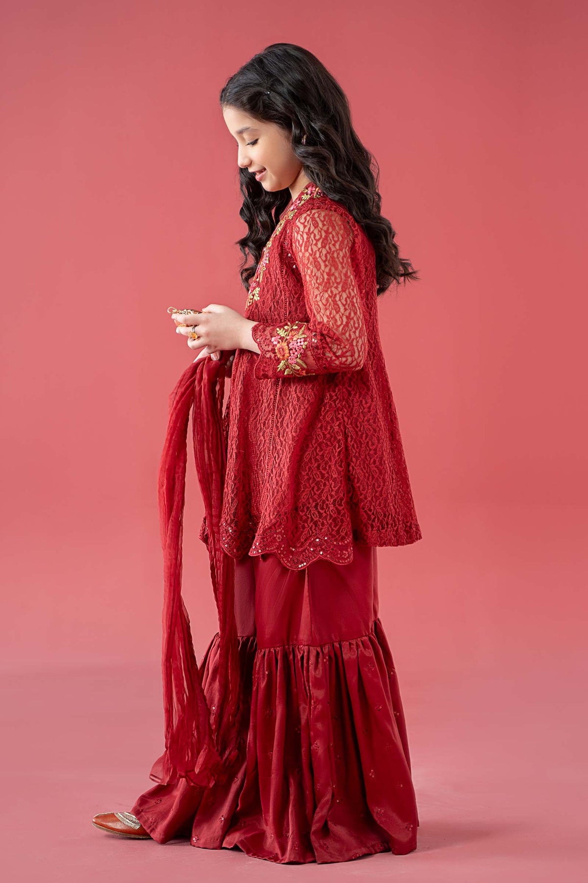 3 Piece Embroidered Chantelle Suit - Kids Clothes - available at Maria Faisal in UK and USA