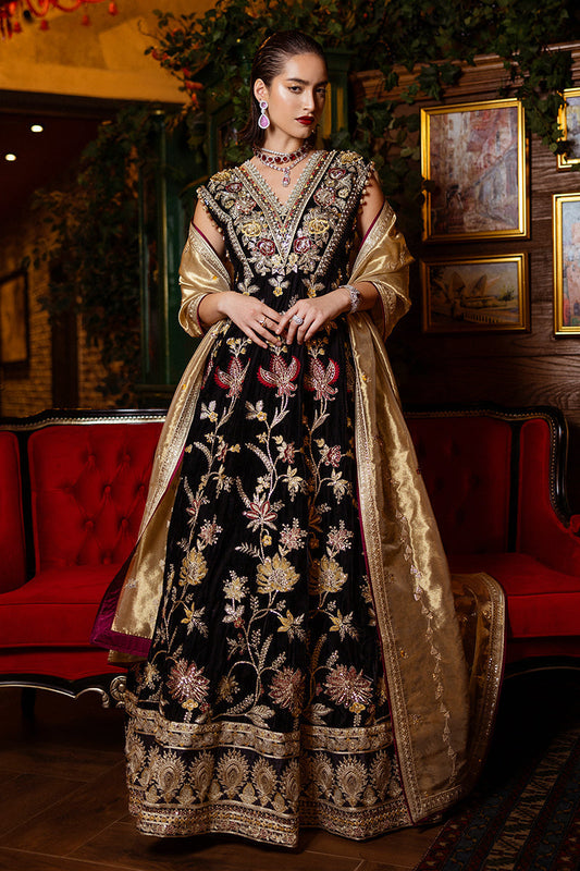 Mushq | Deja Vu Velvet | Whispers of Yesterday - Designer Dress with Intricate embroidery and embellishments. Shop elegent wedding dress at Maria Faisal.
