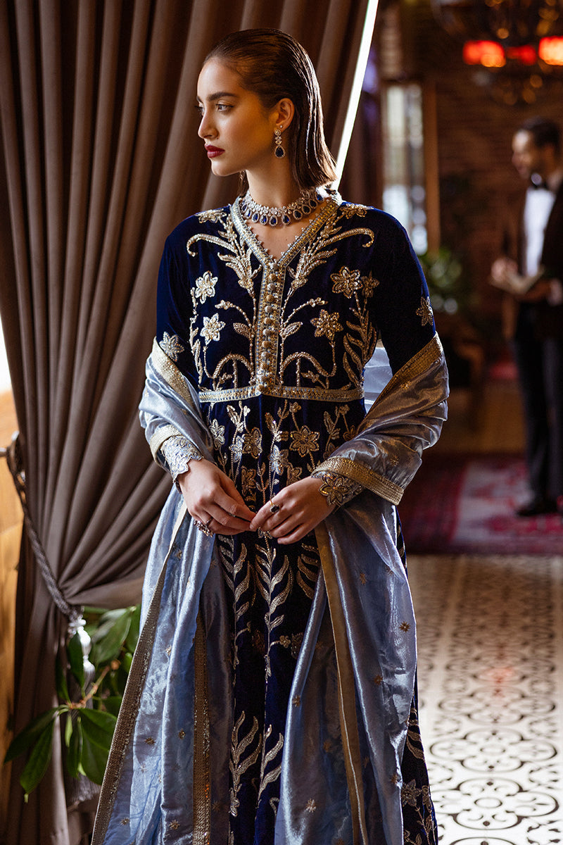 Mushq | Deja Vu Velvet | Timeless Mirage - Designer Dress with Intricate embroidery and embellishments. Shop elegent wedding dress at Maria Faisal.
