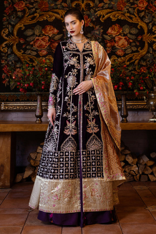 Mushq | Deja Vu Velvet | Chasing Reflections - Designer Dress with Intricate embroidery and embellishments. Shop elegent wedding dress at Maria Faisal.