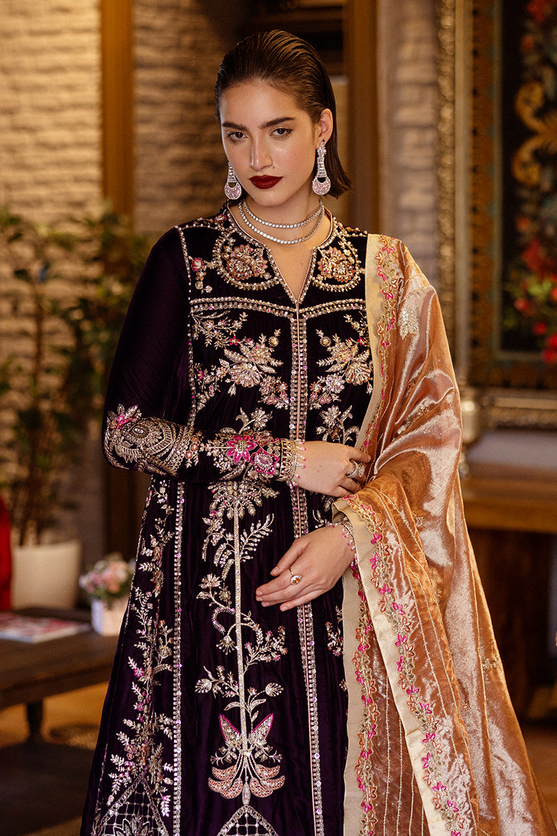 Mushq | Deja Vu Velvet | Chasing Reflections - Designer Dress with Intricate embroidery and embellishments. Shop elegent wedding dress at Maria Faisal.
