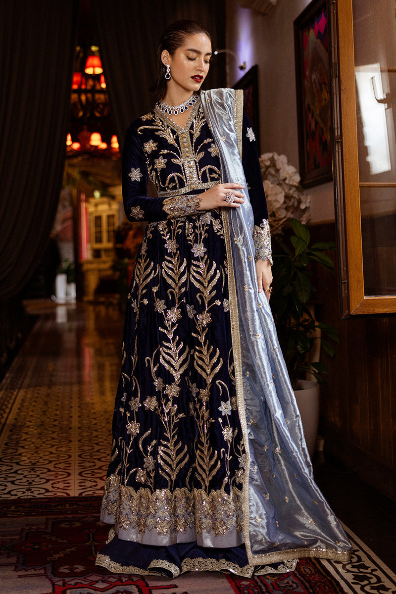 Mushq | Deja Vu Velvet | Timeless Mirage - Designer Dress with Intricate embroidery and embellishments. Shop elegent wedding dress at Maria Faisal.