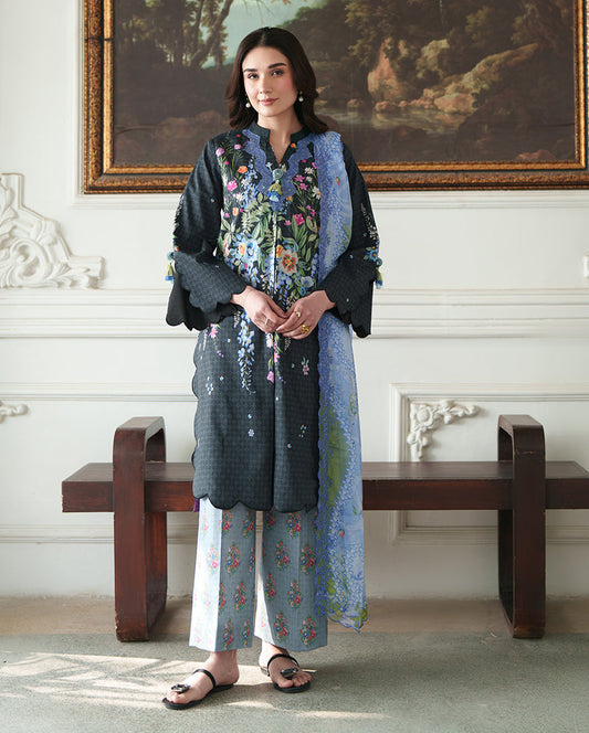 Roheenaz | Whispered Florals | Muted Rose - Casual Dress - available at Maria Faisal in UK and USA.