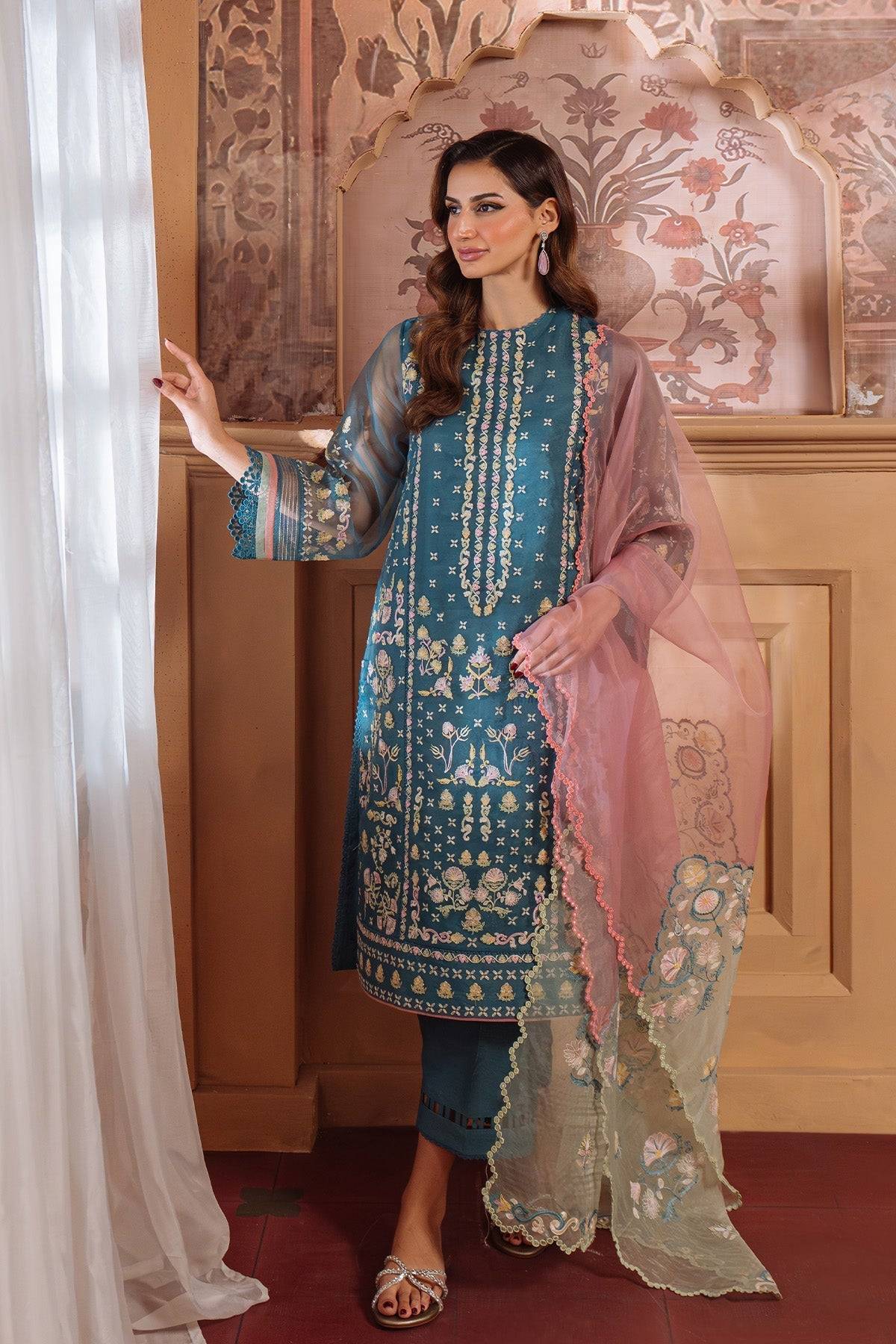Sahar | Festive Edit Ready to Wear | Serene Teal - RTW by Maria Faisal - Registered Vendor of : Sahar - type : Ladies Clothes - 100% original wedding dresses