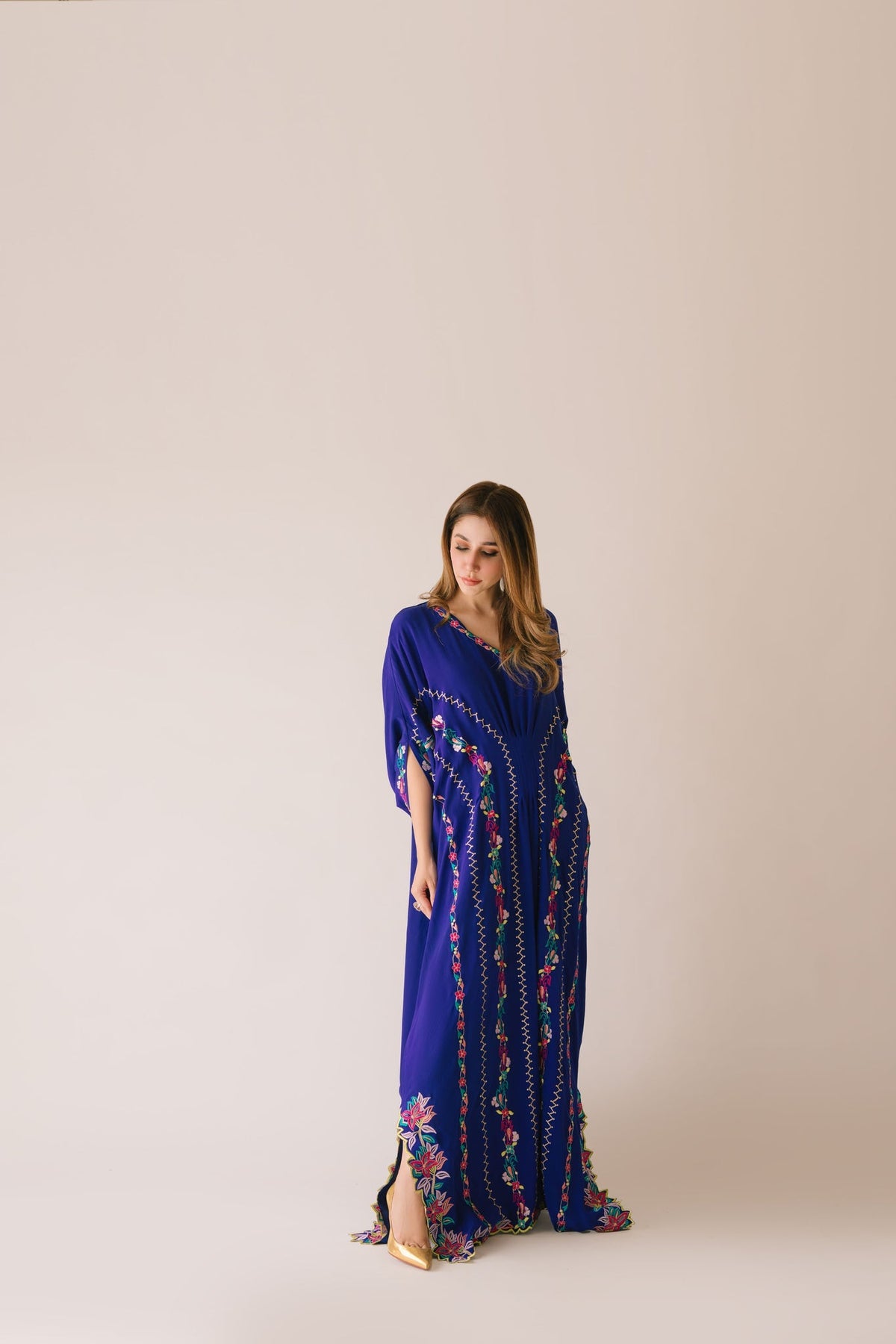 Sammy K | Aadat Festive Edition | Blue Bell Caftan - Ladies Clothes - Maria Faisal