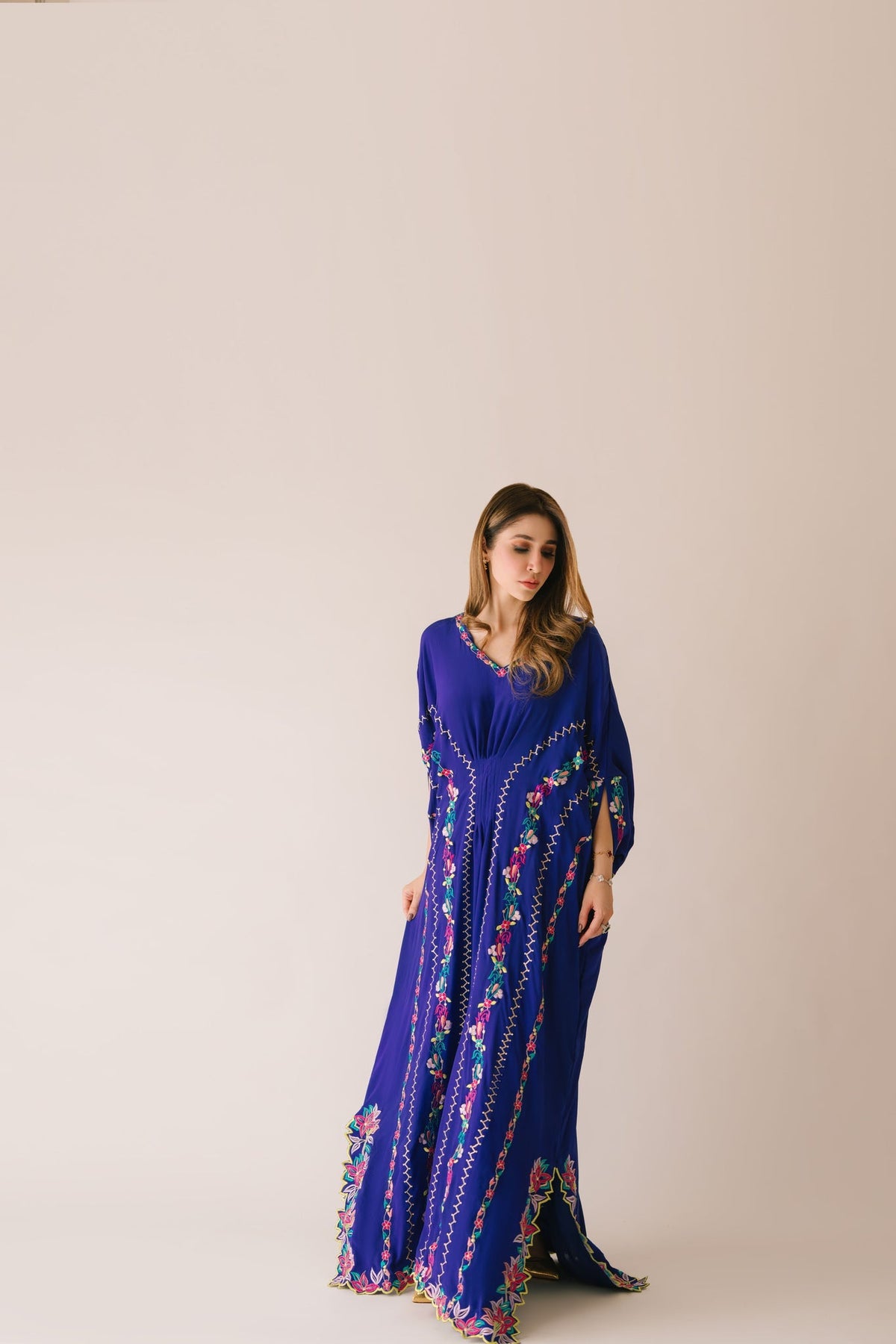 Sammy K | Aadat Festive Edition | Blue Bell Caftan - Ladies Clothes - Maria Faisal