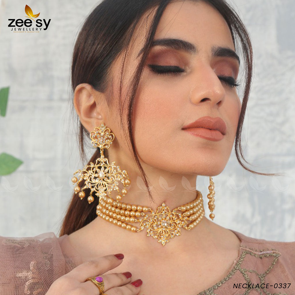 Sunflower Necklace-0337 - Necklace Sets 