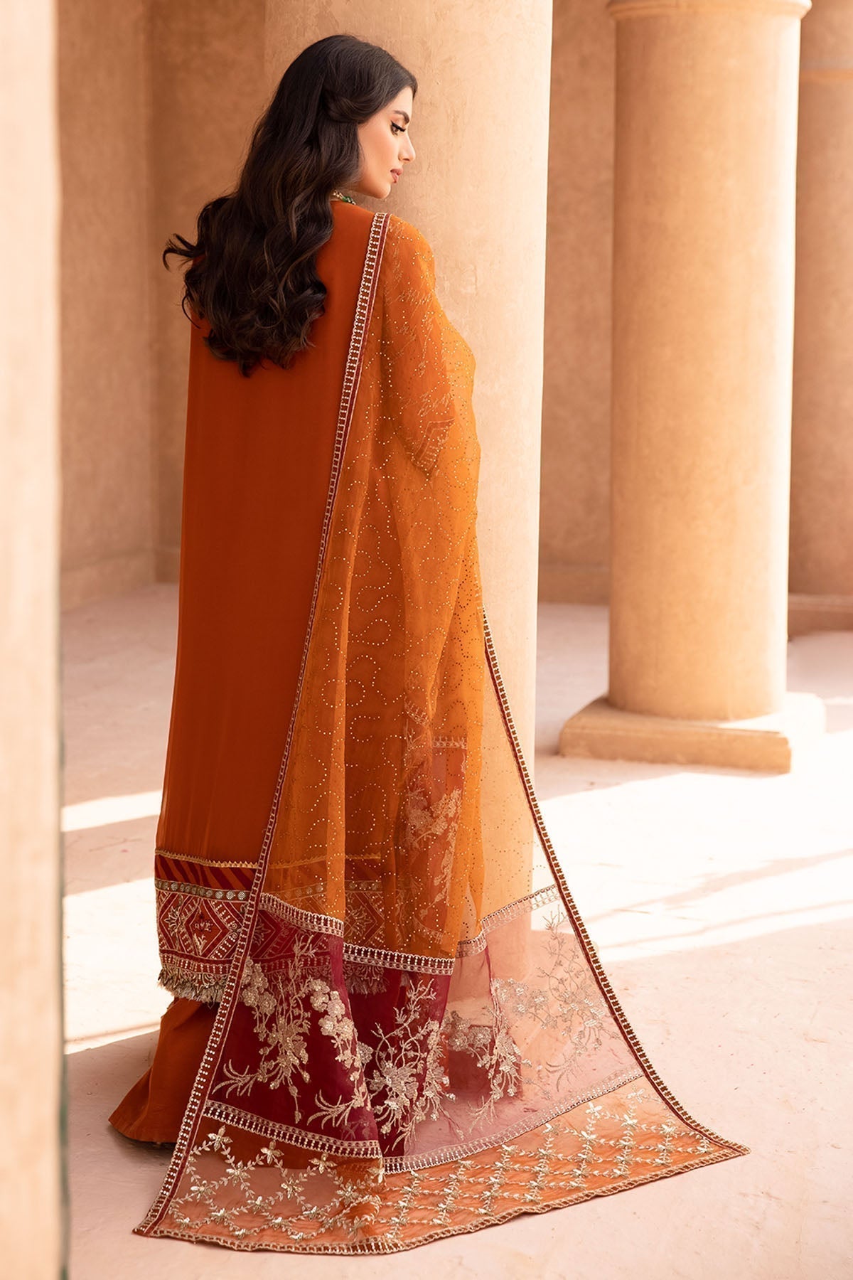 Nureh | Embroidered Luxury Chiffon | NEL-22 - Ladies Clothes - Maria Faisal