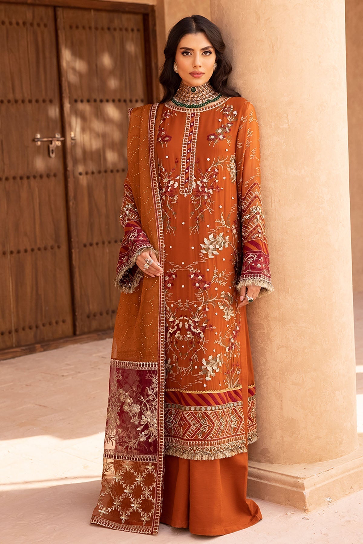 Nureh | Embroidered Luxury Chiffon | NEL-22 - Ladies Clothes - Maria Faisal