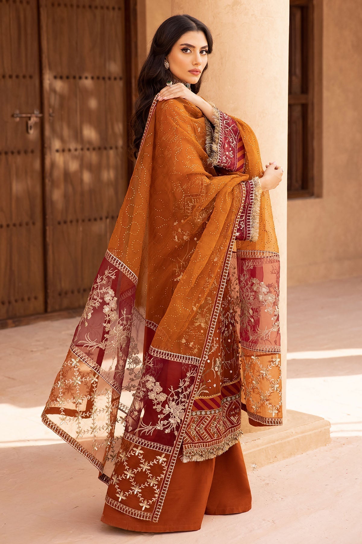 Nureh | Embroidered Luxury Chiffon | NEL-22 - Ladies Clothes - Maria Faisal