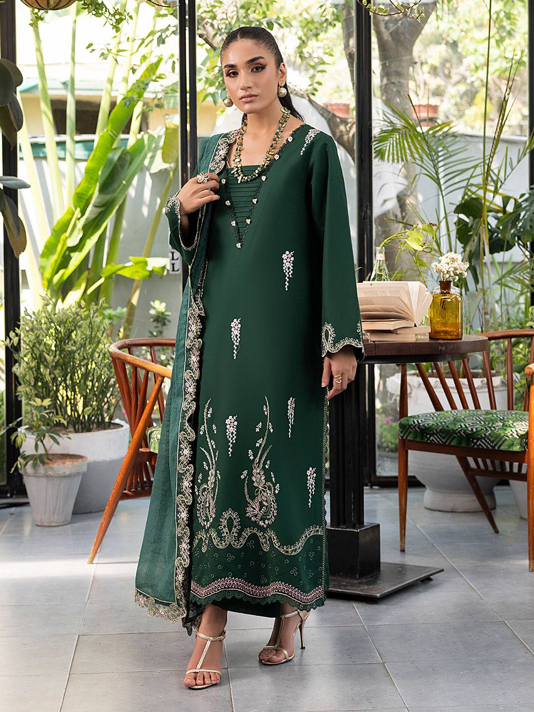 Izel | Meadow Muse Embroidered Lawn 25 | NOORE by Maria Faisal - Registered Vendor of : Izel - type : Ladies Clothes - 100% original wedding dresses