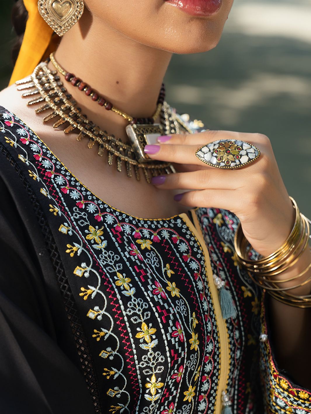 Hemstitch | The Garden Lawn | Night Jasmine - Ladies Clothes - Maria Faisal
