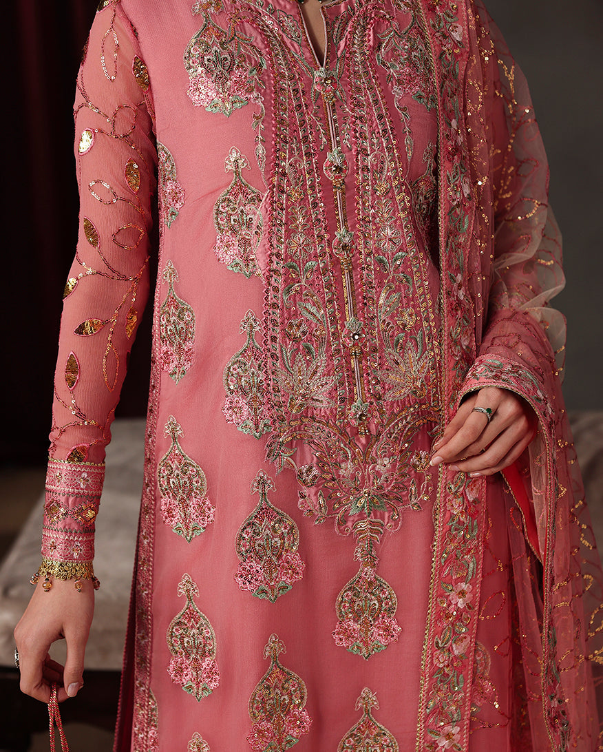 Roheenaz | Royale Eternel Chiffon Edit | Noble Allure - Formal Dress - available at Maria Faisal in UK and USA.