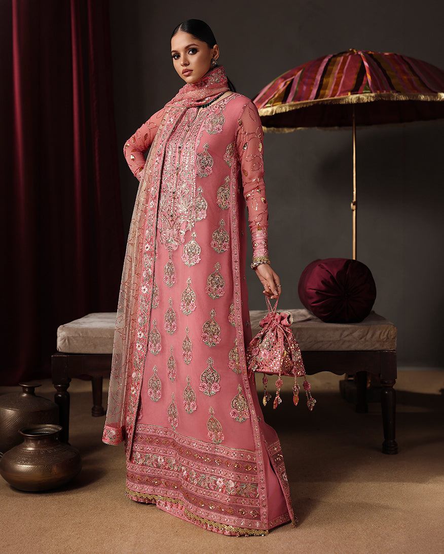 Roheenaz | Royale Eternel Chiffon Edit | Noble Allure - Formal Dress - available at Maria Faisal in UK and USA.