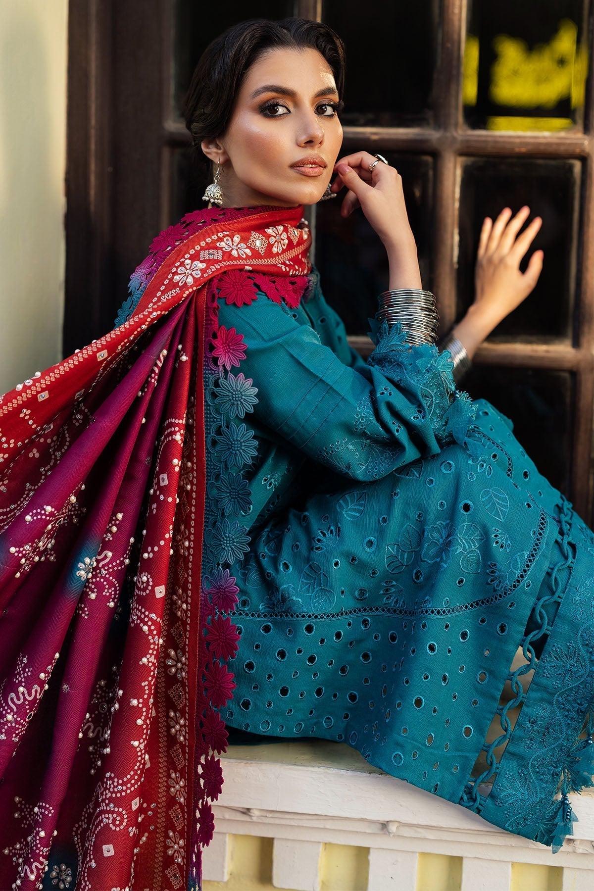Nureh | Bazaar Winter 24 |  NE-112 - Designer Dress with Intricate embroidery and embellishments. Shop elegent wedding dress at Maria Faisal.