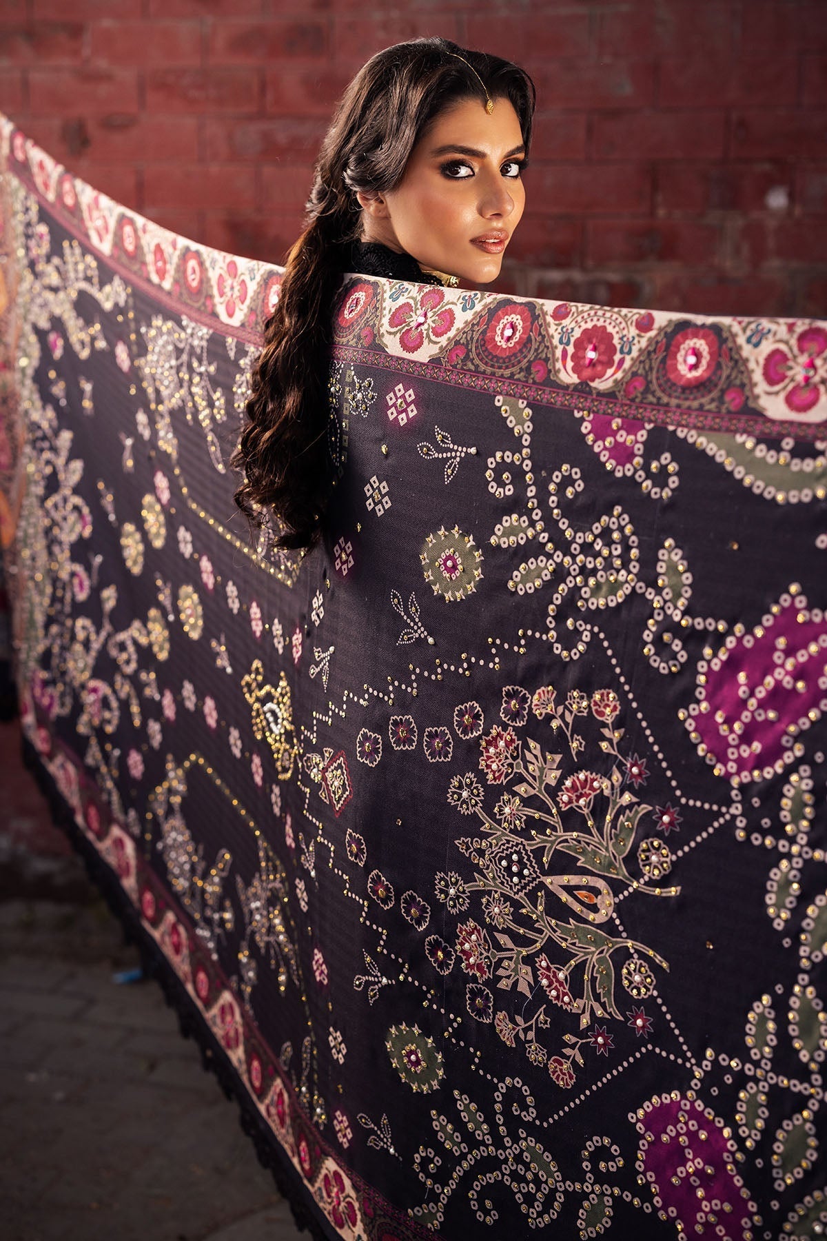 Nureh | Bazaar Winter 24 |  NE-115 - Designer Dress with Intricate embroidery and embellishments. Shop elegent wedding dress at Maria Faisal.